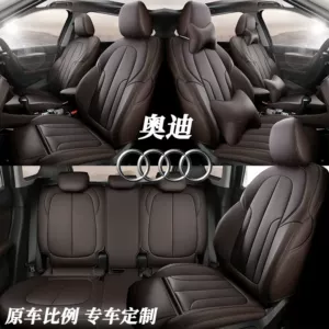 Audi A3 A4L A6L full-cover genuine leather car seat cushion for A4 Q5, Q2L Q3 universal seat cover for all seasons