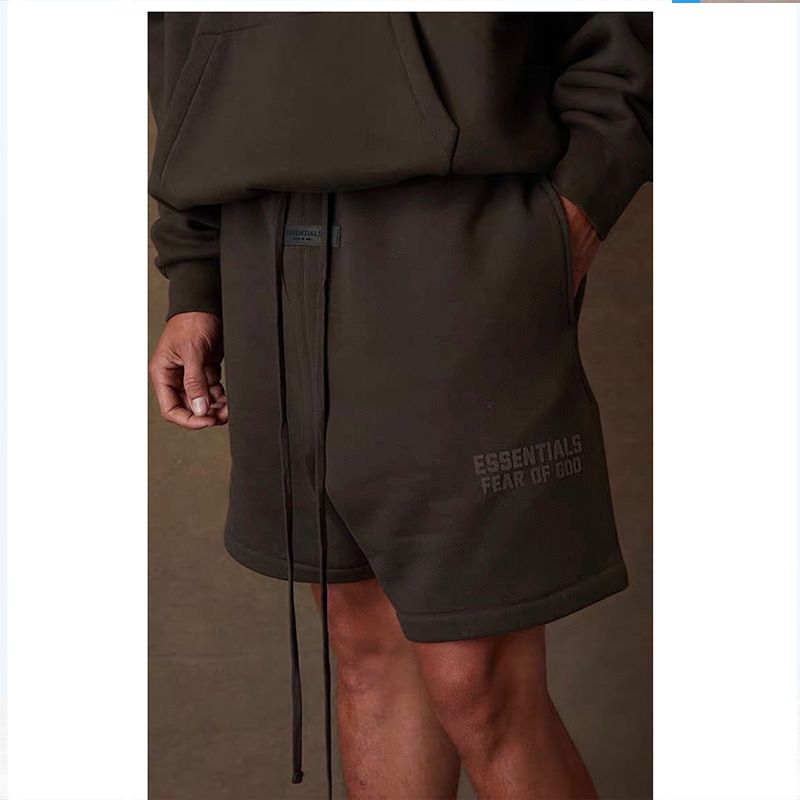 ESSENTIALS Season 8 High Street Loose Casual Flocking Print Men's and Women's Couples Drawstring Shorts