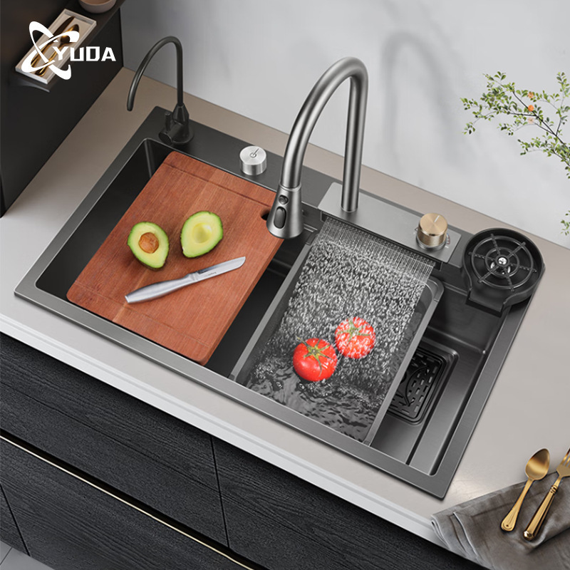 304 Stainless Steel Sink Kitchen Integrated Handmade Brushed Basin Large Dishwashing Sink Single Sink Bathroom Thickeneded Silent Design 304 Stainless Steel Sink Kitchen Integrated Handmade Brushed Basin Large Dishwashing Sink Single Sink Bathroom Thickeneded Silent Design