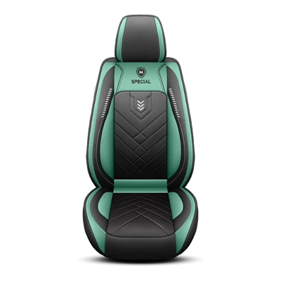 Cross-Border Foreign Trade Car Seat Cushions, Universal for All Seasons, Five-Seater Single Seat Cushion, Full Leather Surround, Factory Wholesale and Dropshipping (Universal seat cover) - single-seat-blackgreen-color