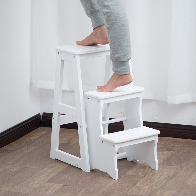 【一件代发】实木梯子家用折叠二三步梯凳室内两用楼梯凳高凳置物