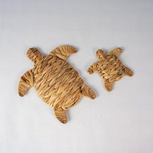 新款手工编织海龟挂饰日用家居客厅装饰品节日派对草编挂件批发
