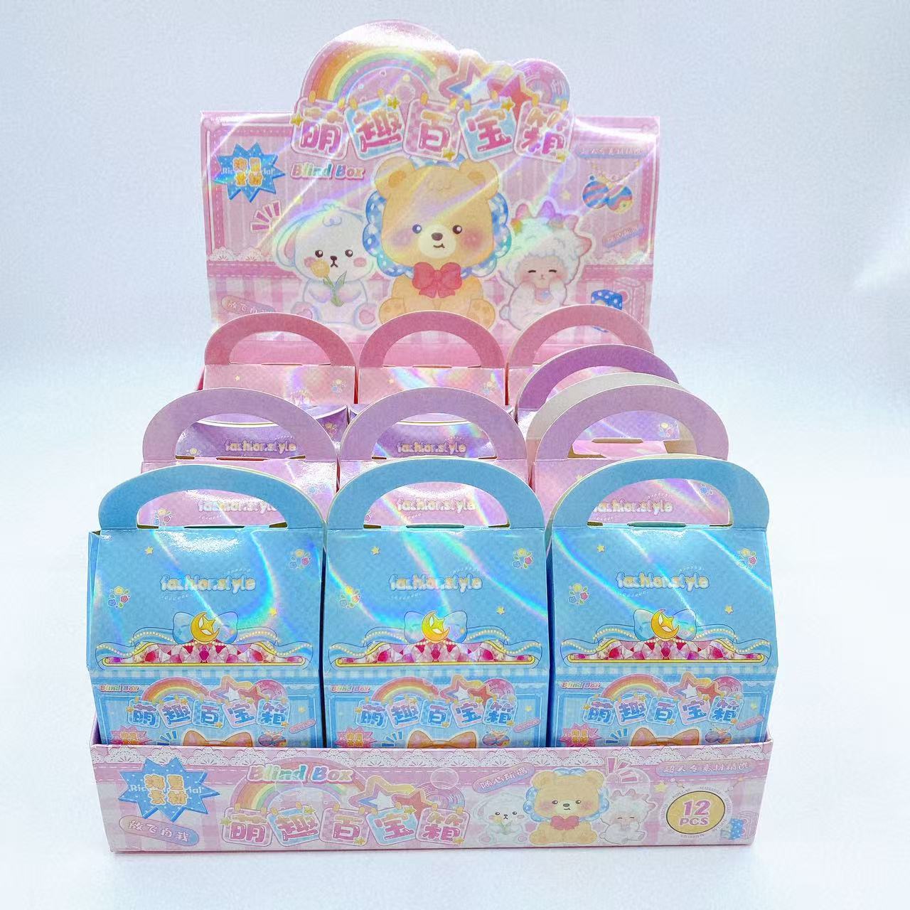 Baja de tesoros de amor amor, cuentas de mano, dibujos animados para niños, pegatinas de regalo adorables, caja de regalo al por mayor