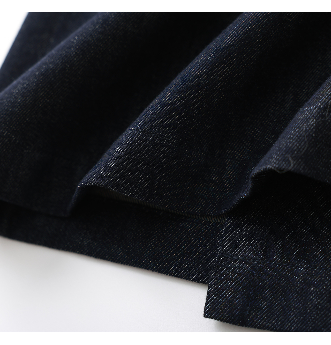 Chân váy jean nữ dáng suông một mảnh vải denim cotton thoáng khí — màu xanh đậm chi tiết 23