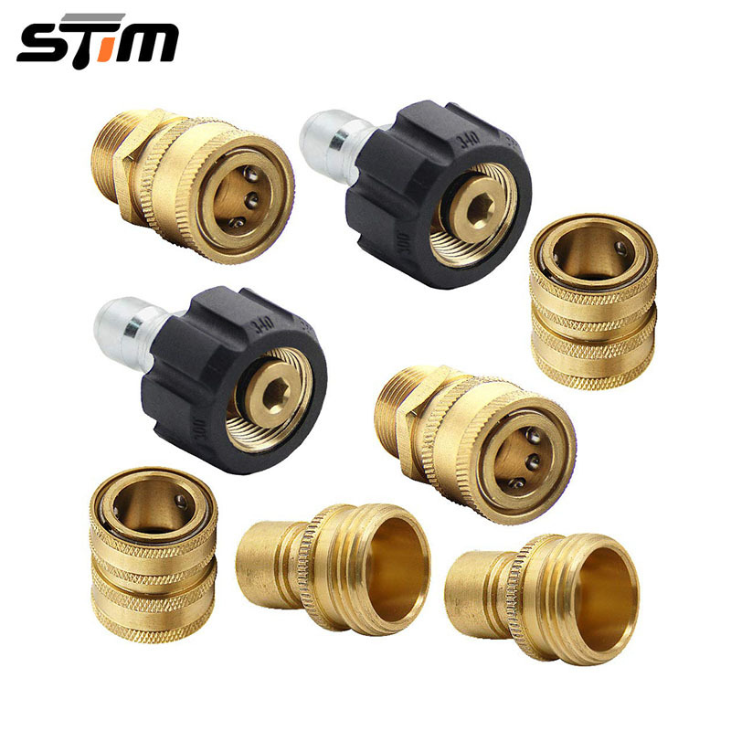 跨境高压水管黄铜接头 M22-14适配器3/8快接螺纹转换接口配件批发