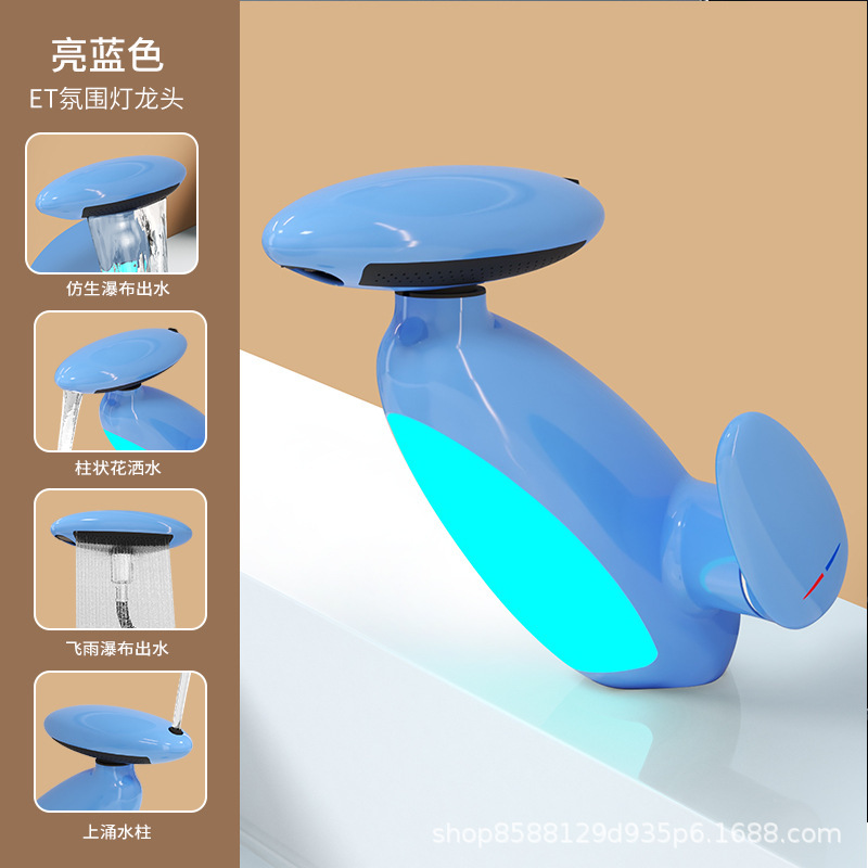 Baño lavabo grifo frío y caliente doble uso pingüino gabinete de baño de dibujo lavabo mesa de lavabo antifalentador boca