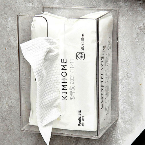 Transparent Acrylic Tissue Box Face Towel Storage Box Desktop Kitchen Restaurant Napkin Bathroom Tissue Box