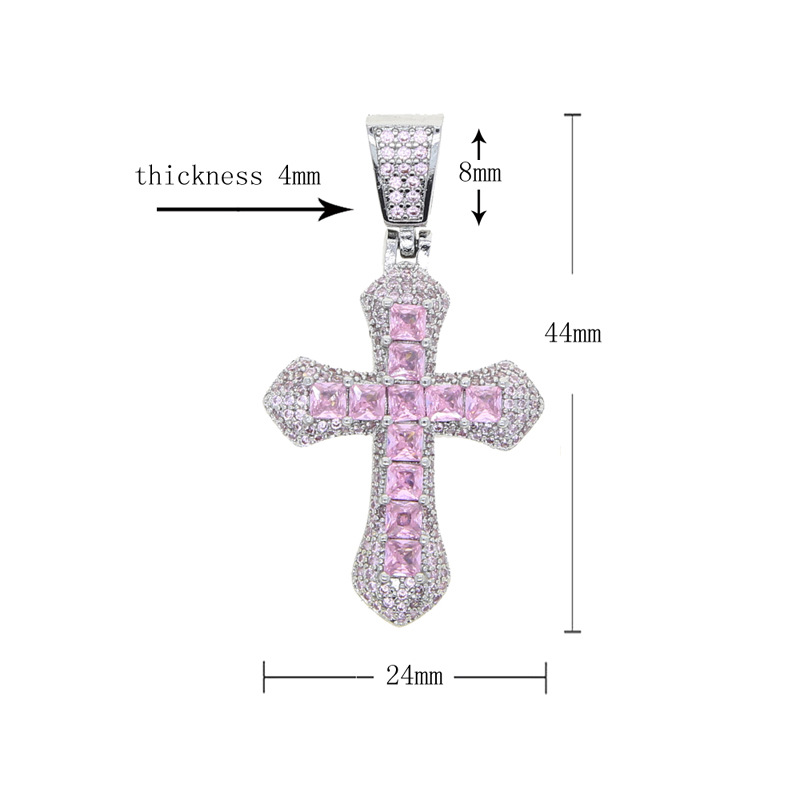 1 Piece Copper Zircon Cross display picture 3