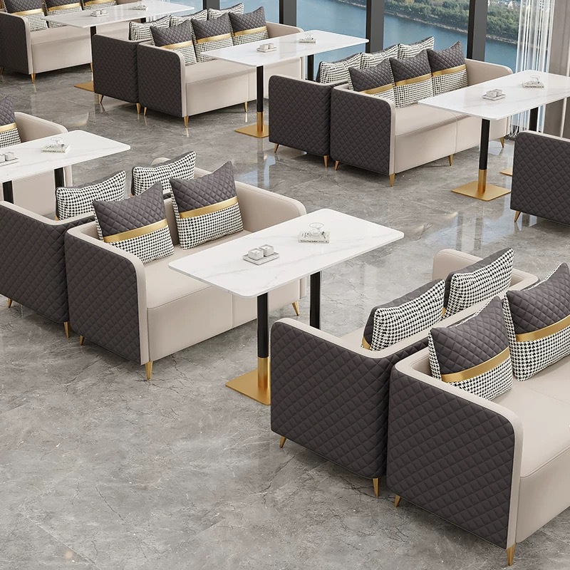 ♔ Light Luxury Business Cafe Tables and Chairs, Booth Sofas, Hotel Lobby Reception and Meeting Rooms, Leisure Sofa Sets