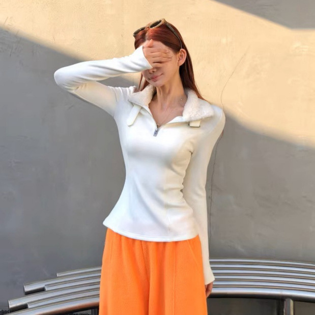Elegant Self-Heating Wool Knit Sweater for Women, Autumn and Winter, with a Fur Collar, Warm, High-End, Simple, Slim-Fit Top Elegant Self-Heating Wool Knit Sweater for Women, Autumn and Winter, with a Fur Collar, Warm, High-End, Simple, Slim-Fit Top
