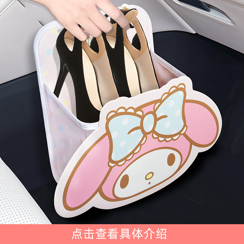 Melody New Car Interior Set Car Accessories Cute Decorations Car Seat Back Storage Hanging Bag Headrest for Women