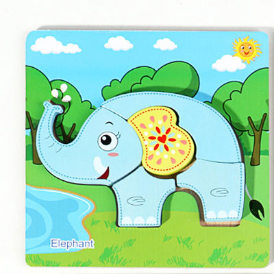 Bebé niños 1-2-3D años de edad la mitad de madera tridimensional rompecabezas bebé educación temprana inteligencia práctica mano ojo niños y niñas Juguetes