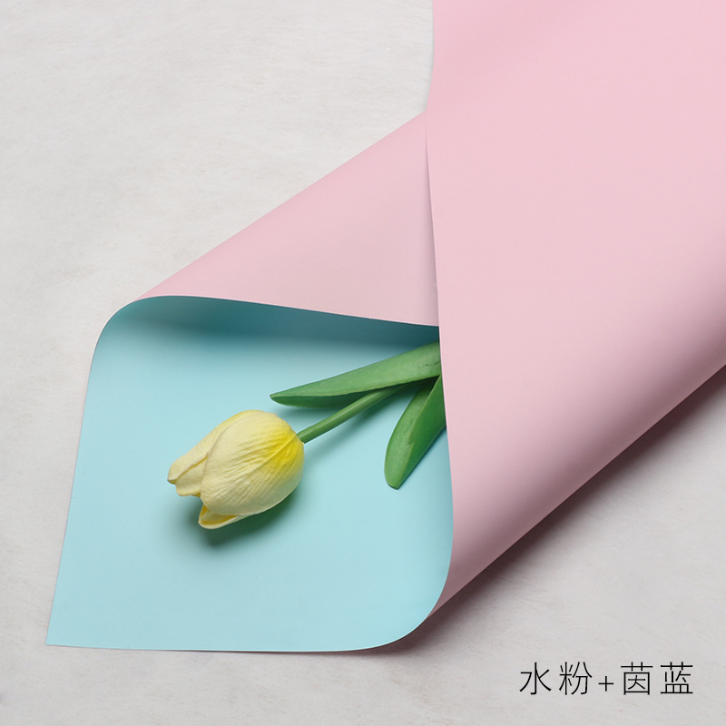 Huaxi Color sólido de doble cara Papel Ouya Material de embalaje de flores al por mayor Floristería Paquete de flores Material de flores Papel de embalaje de ramo