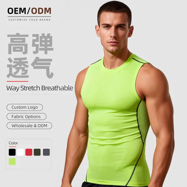 Cross-Border Sports Vest Men's Summer Tight-Fitting Fitness Top Basketball Training Running Quick-Drying Vest Amazon
