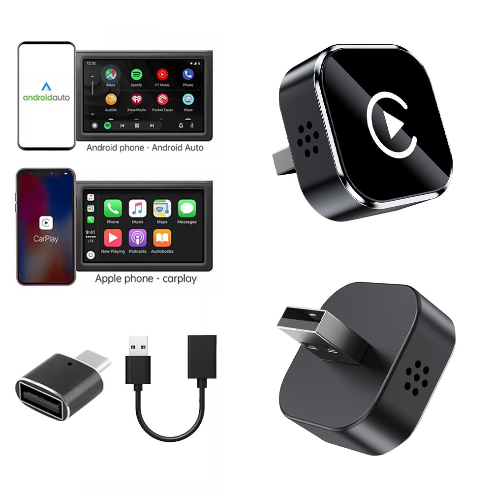 Cross-Border Amazon Exclusive Car and Vehicle Interconnection Box for Android and Apple 2-in-1 Wired to Wireless Carplay