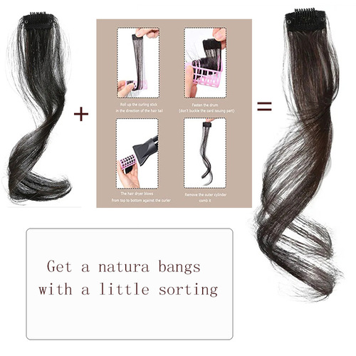 Manufacturer wholesale one piece European and American wig piece cross-border dragon beard internet celebrity middle-parted wig eight-character bangs high temperature wire