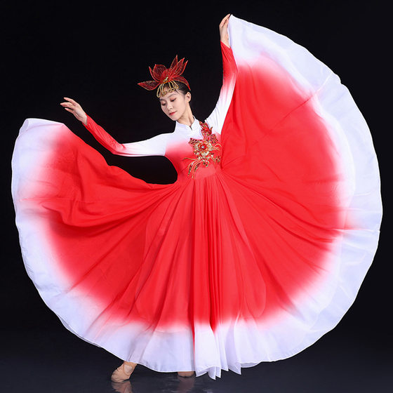 Opening Dance Large Swing Dress Swing Atmospheric Modern Stage Suit Cantata Song Accompanying Dance Table Performance Dress Women's Long Dress New