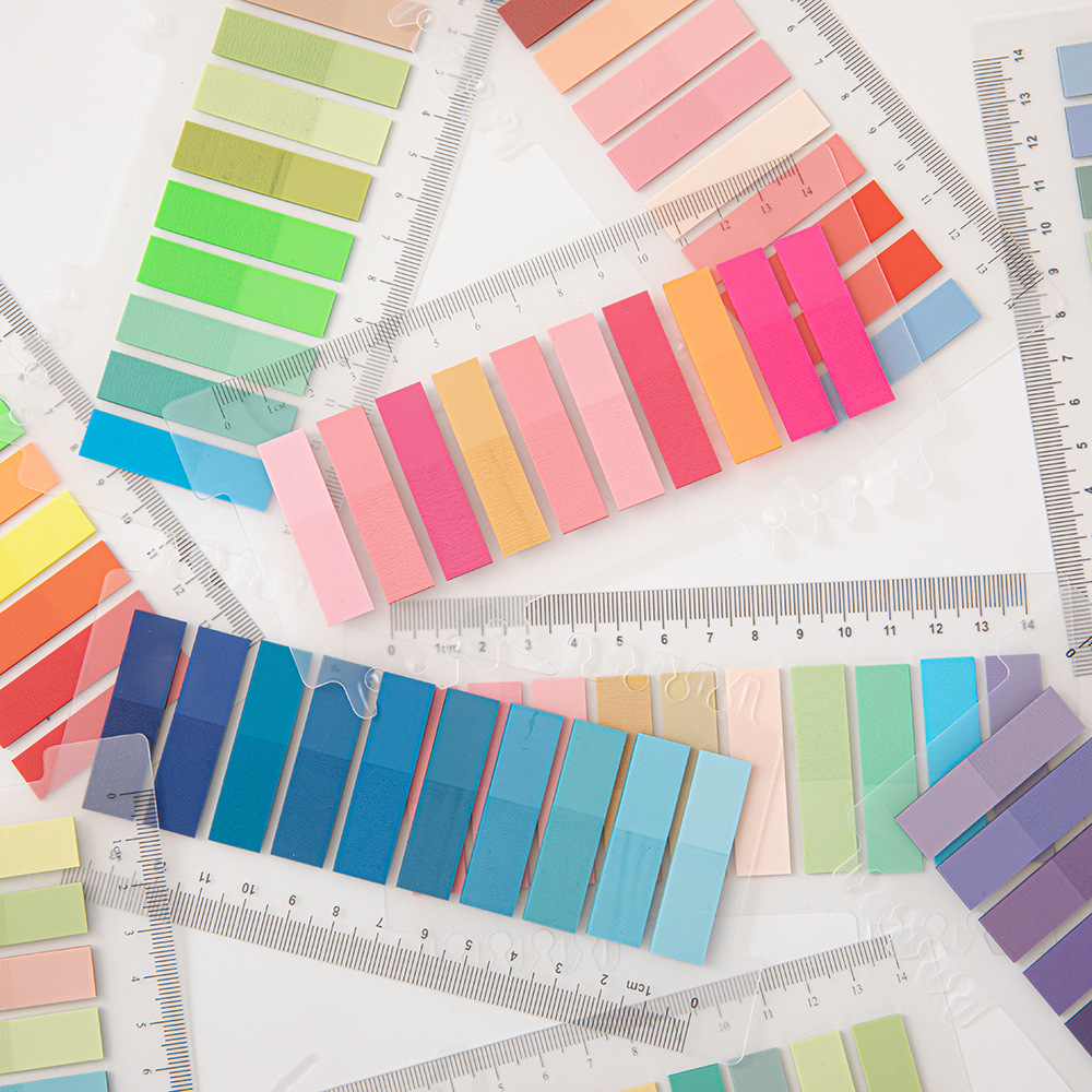 Fabricantes al por mayor PET 10 colores 200 etiquetas de índice transparentes para estudiantes de lectura etiqueta de oficina pegatinas impermeables