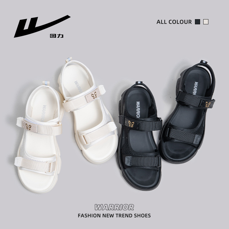 Sandalias minimales ligeras de suela suave de retroceso, zapatos de playa fáciles de usar al aire libre, zapatos casuales de velcro cómodos y versátiles para mujeres