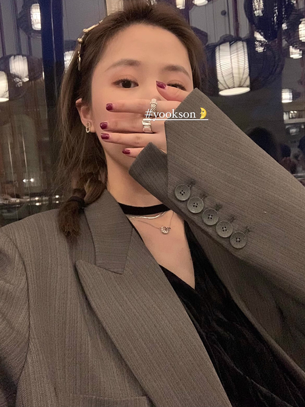 设计感小众中长款休闲宽松oversize廓形垫肩西装西服外套女春秋潮|undefined