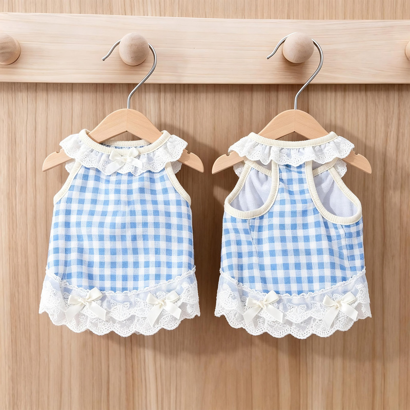 Cat Clothes Summer Breathable French-Style Bow Princess Dress for Ragdoll Silver Shaded Kittens Cute Small Puppy Dress Cat Clothes Summer Breathable French-Style Bow Princess Dress for Ragdoll Silver Shaded Kittens Cute Small Puppy Dress