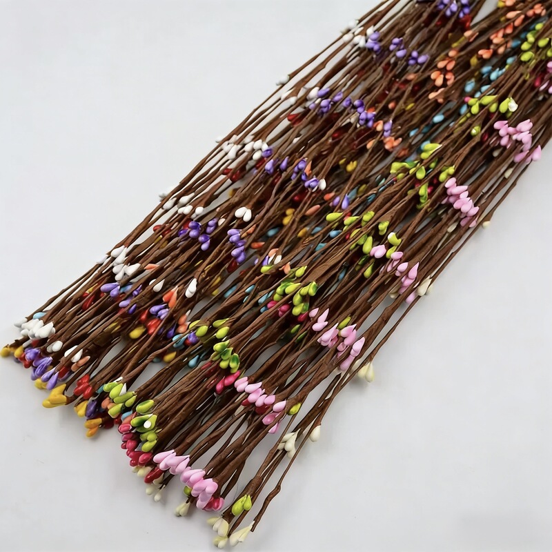 Cross-Border Handmade Small Berry Vine Green Plant Artificial Wreath Flower Fruit Headpiece 40cm DIY Materials