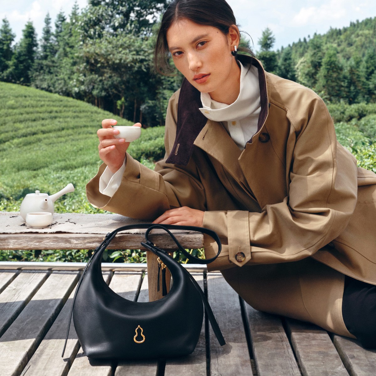 BAMPO Crescent Dumpling Shoulder Bag New Moon-shaped Hobo Crossbody Bag Minimalist Versatile Work Commuter Bag - Thumbnail 2