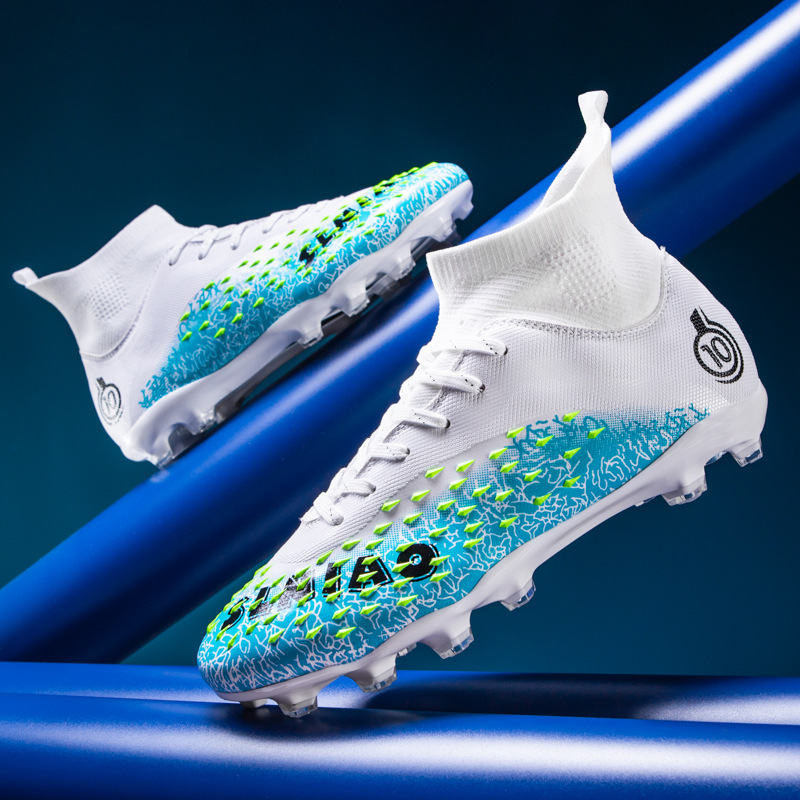 Botas de fútbol AG Long para hombre, para estudiantes, adultos, para exteriores, césped, competición, entrenamiento, con clavos rotos_voghion.com