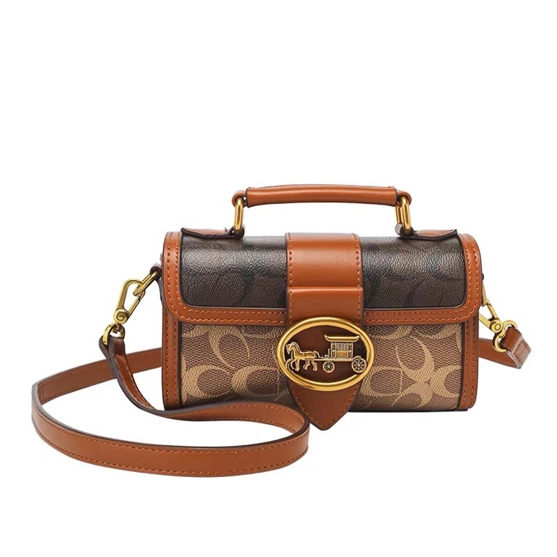 Luxury Genuine Leather Small Square Handbag For Women 2025 New Arrival Contrast Color Fashion Crossbody Shoulder Bag - Thumbnail 6