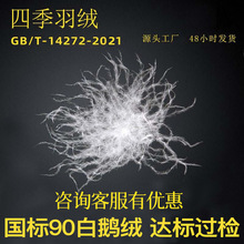 直销羽绒90鹅绒普白新国标白鹅绒95高蓬松50绒填充物散装羽绒批发