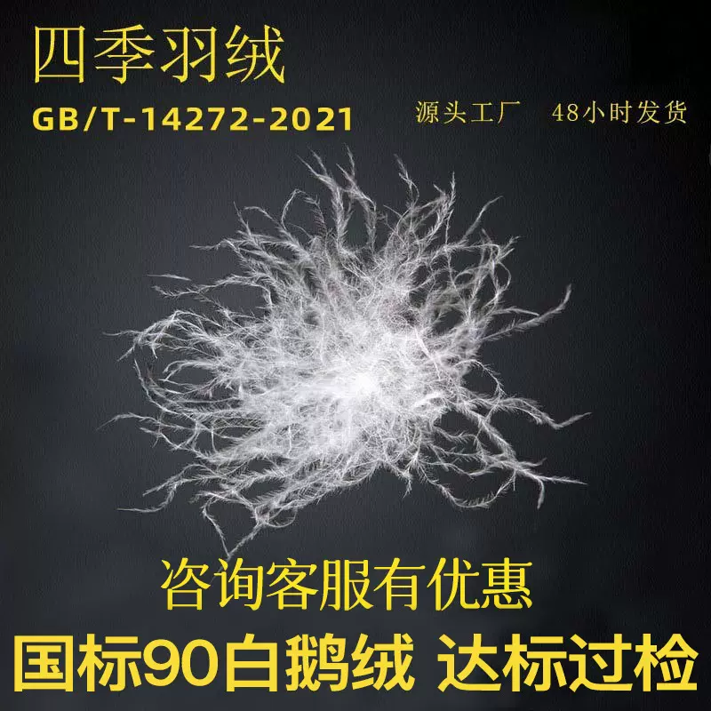 直销羽绒90鹅绒普白新国标白鹅绒95高蓬松50绒填充物散装羽绒批发