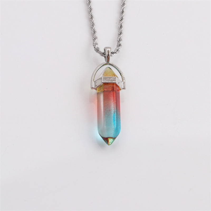 Semi-precious Stone Hexagonal Column Pendants Simple Necklaces Wholesale Jewelry Nihaojewelry display picture 6