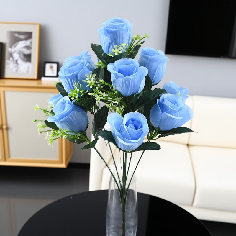 Customizado 12 capas grasas flores de rosas flores falsas de venta caliente transfronterizas decoración de bodas decoración del hogar flores de plástico al por mayor