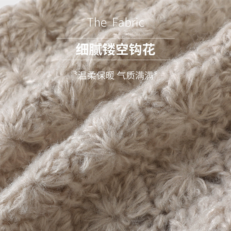 亚马逊秋冬季花朵针织帽百搭休闲帽子时尚个性小众立体钩花套头帽|undefined