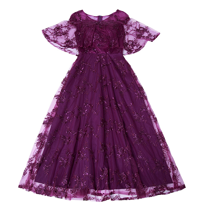 Long fitted lace evening dress