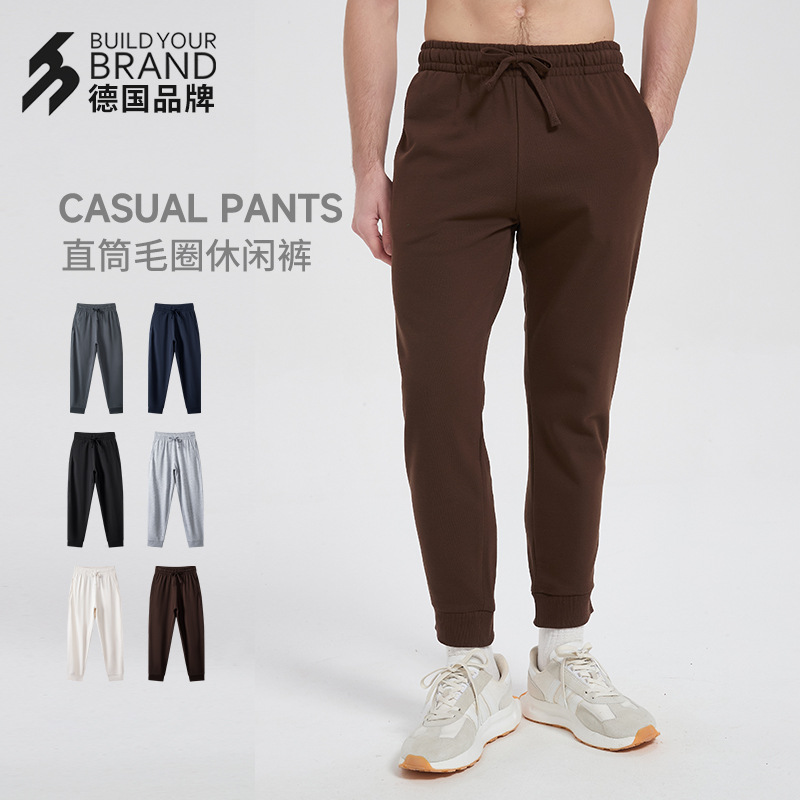 Sino-German 300g terry cloth sweatpants, couple style, loose fit, jogger leg, trendy basic style, processing and wholesale BYB0013K