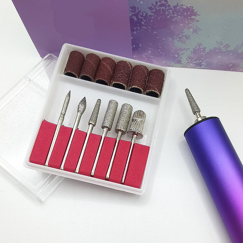 Fuente de la fábrica 6 Unid clavo pulido cabeza electrochapado diamante clavo pulido palo mezclado molienda cabeza 6 unids clavo molienda cabeza