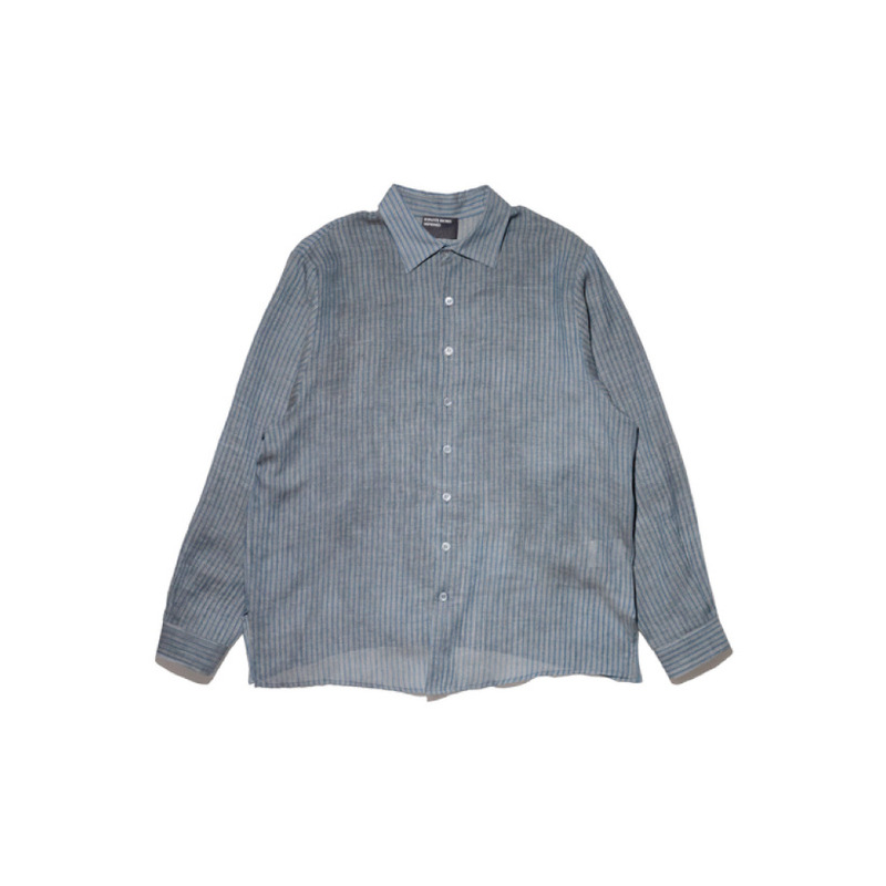 Cross-Border Melancholic Rich Second-Generation Retro Distressed Spray-Dirty Irregular Cut Shirt Loose and Versatile Long-Sleeved Shirt for Men