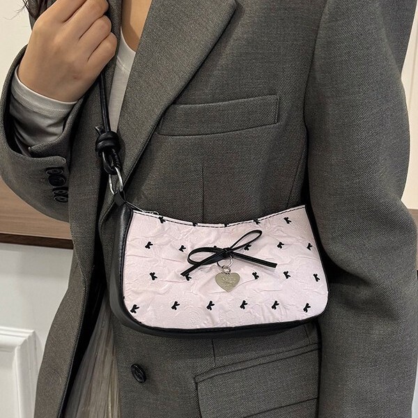 Bowknot Underarm Bag for Women 2026 New Trendy Small Crossbody Bag Korean Niche Style Shoulder Bag