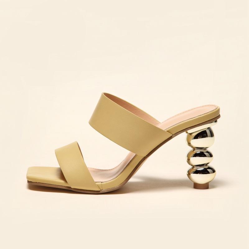 2024 summer fashion electroplated sandals and high heels for women ladies shoes special gourd heel sandals large size_senzul.com