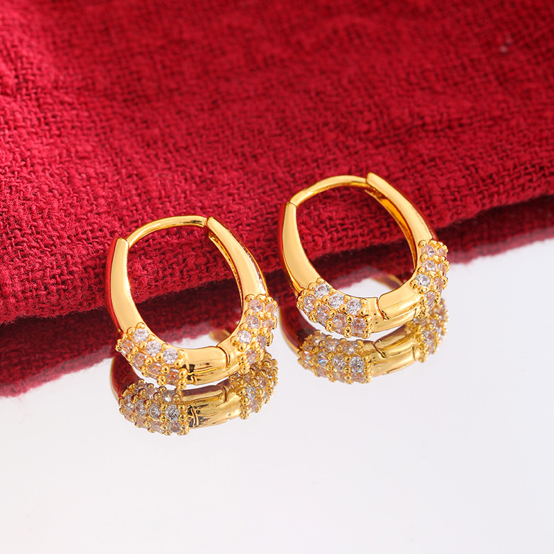 Pendientes de diamantes incrustados pendientes geométricos de estilo coreano en forma de U pendientes de estilo minimalista hebilla de oreja de mujer joyería de moda personalizada