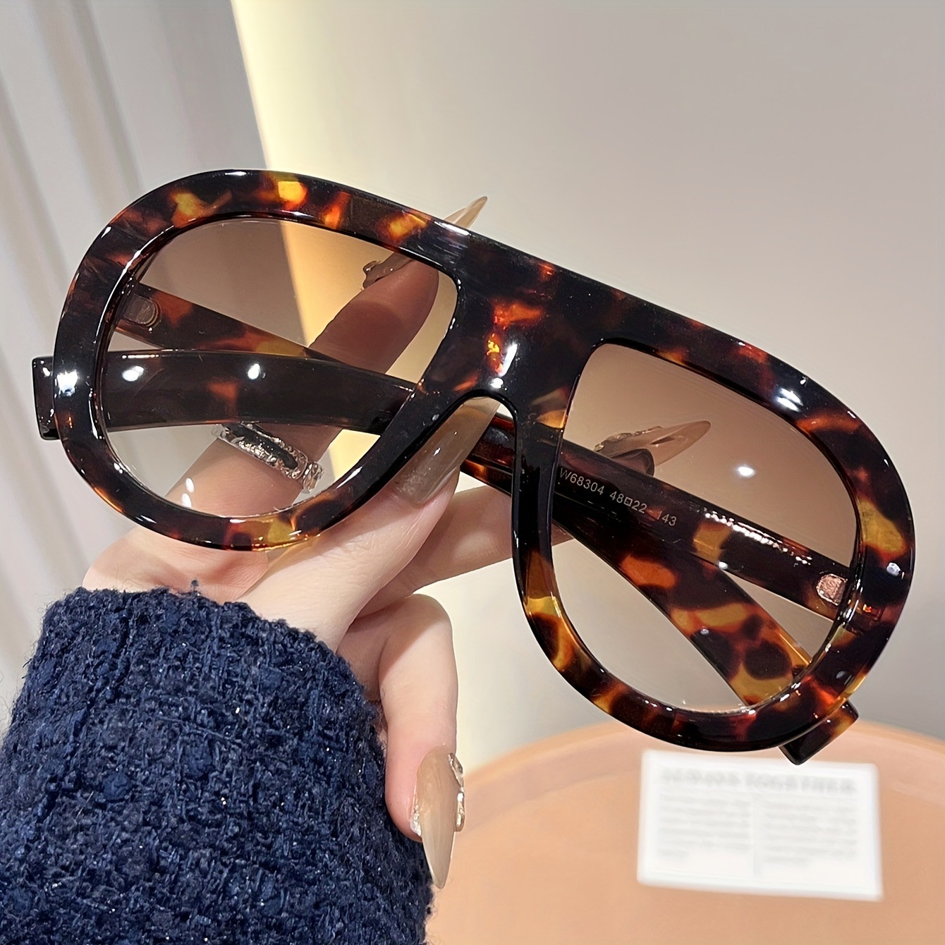 Stylish Oversized Aviator Sunglasses For Women Retro Style UV Protection Slimming Big Faces Men's Glasses_voghion.com