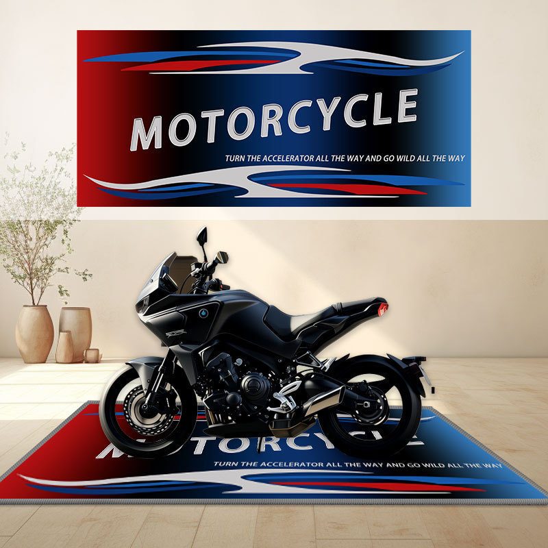 New motorcycle show floor mat, dirt-resistant, wear-resistant, easy to maintain, crystal velvet parking protection mat, cross-border hot-selling product