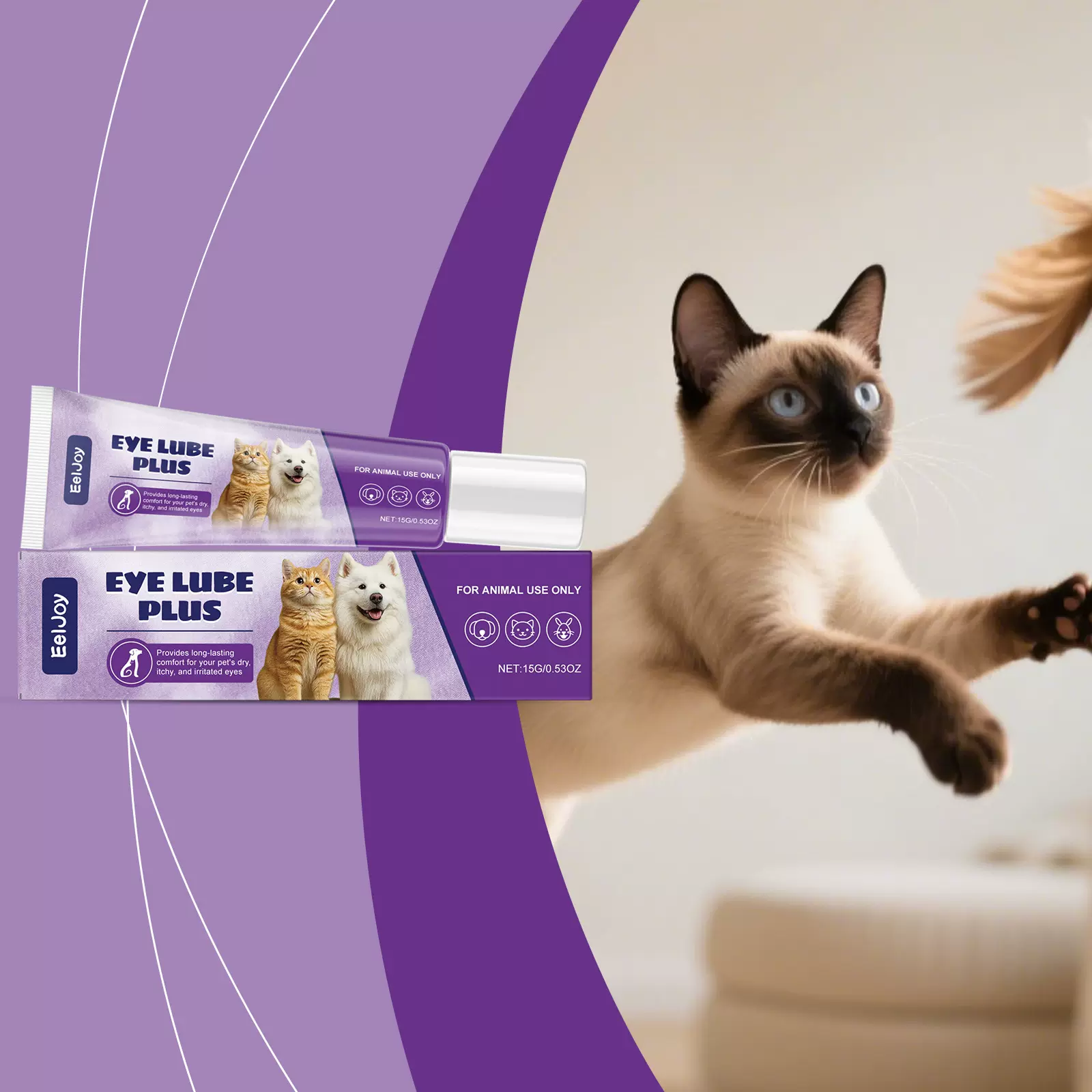 EELJOY 宠物眼部泪痕膏 猫狗通用温和去泪痕免洗清洁便携日常护理