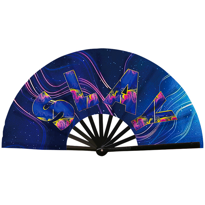 Abanico Plegable de Kung Fu de Plástico, Colorido, para Conciertos y Fiestas