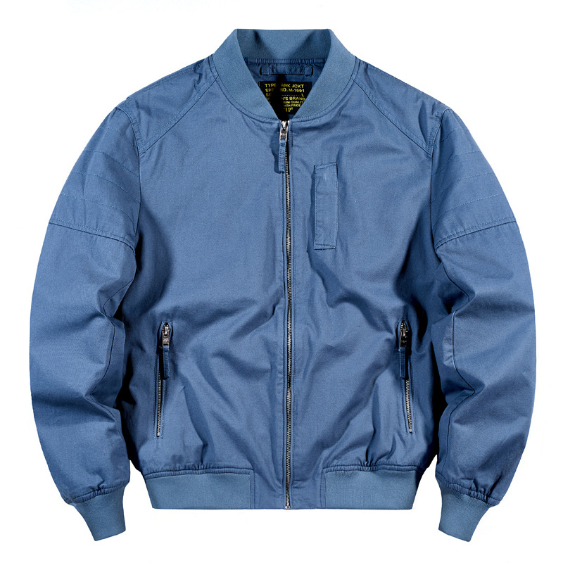 Cross-Border hombres nueva chaqueta de primavera y otoño chaqueta de piloto hombres más tamaño chaqueta de uniforme de béisbol puro algodón lavado