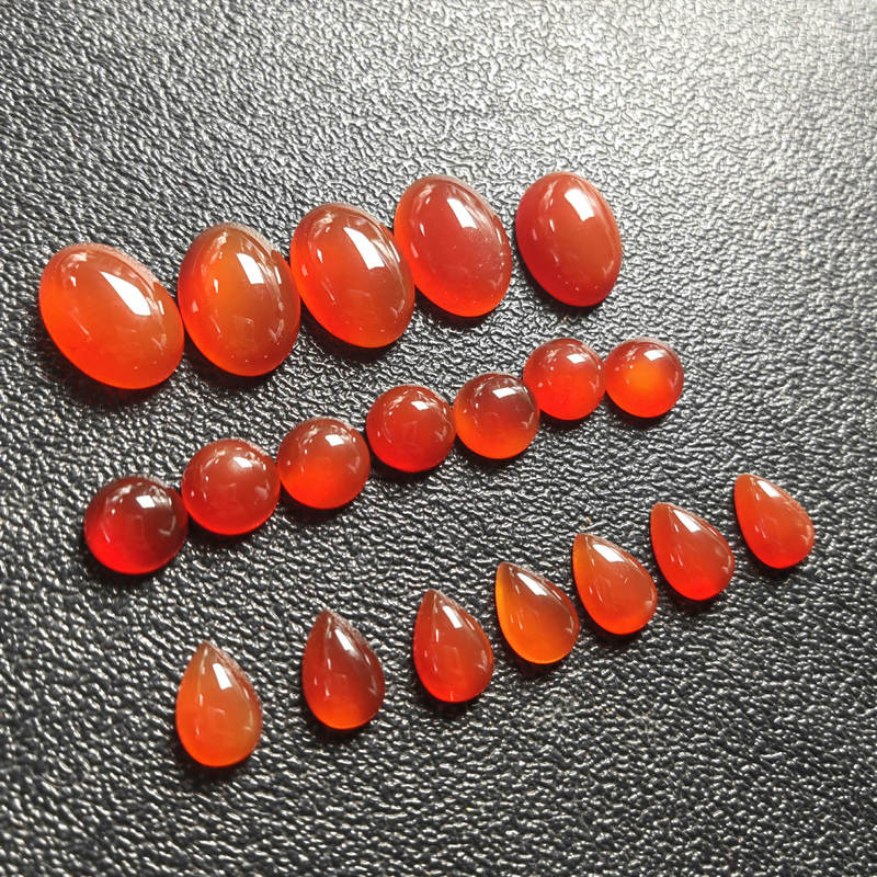 [red agate oval ring] natural round gem jewelry ring diy handicraft oval ring