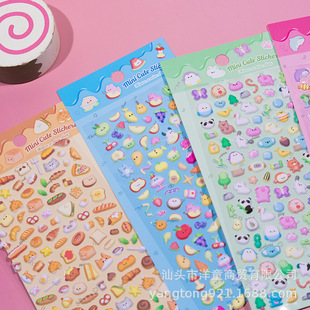 DG diary Korean version of three-dimensional DIY cartoon foam fruit bread hand account decoration diary children's sticker painting wholesale