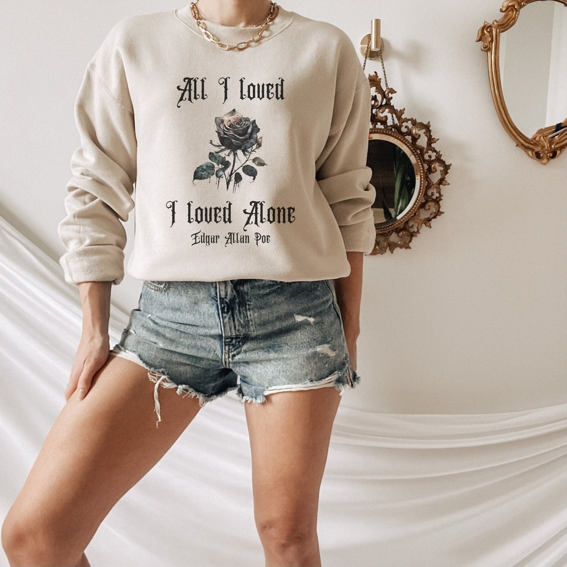 Sudadera de Cuello Redondo para Mujer de Poliéster con Cuello Redondo Manga Larga Corte Holgado image 1