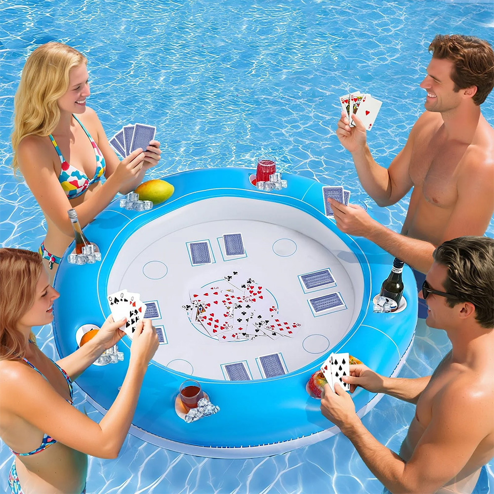 Foreign Trade New Inflatable Water Poker Table Chess and Card Table Pool Game Table Party Game Inflatable Floating Ice Bar